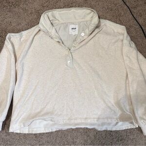 Aerie Cream Label Pullover with Black Script